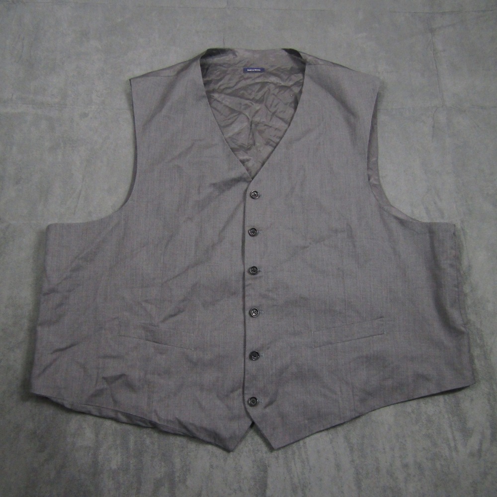 Stafford Suit Vest Mens 54 Gray Wool Big and Tall Formal Waistcoat Wedding